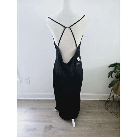 4th Reckless Black Crinkle NWT Sleeveless Midi Slip Dress US XL - UK 14 - EU 42 - Picture 11 of 16